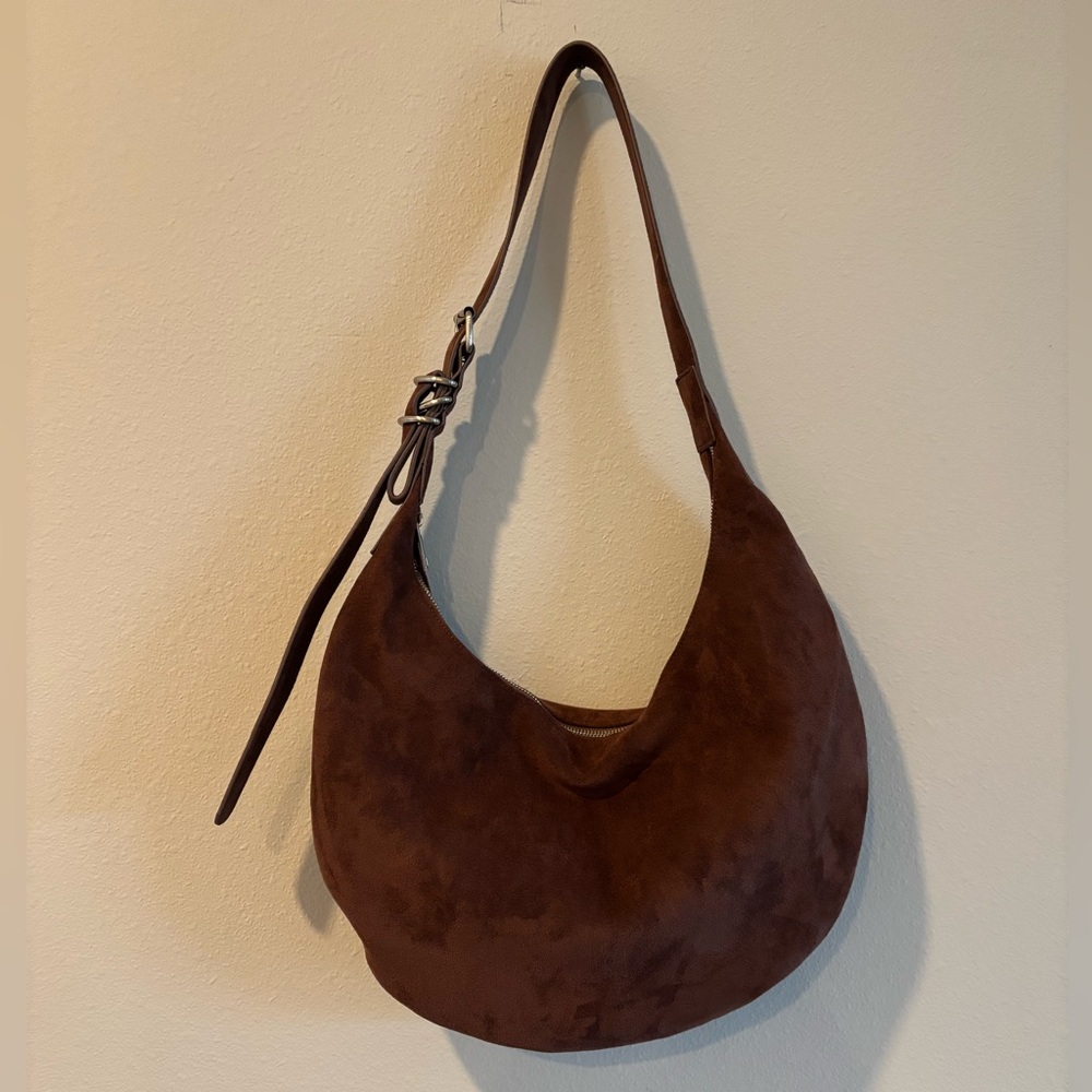 Old Navy Brown Suede Hobo Bag